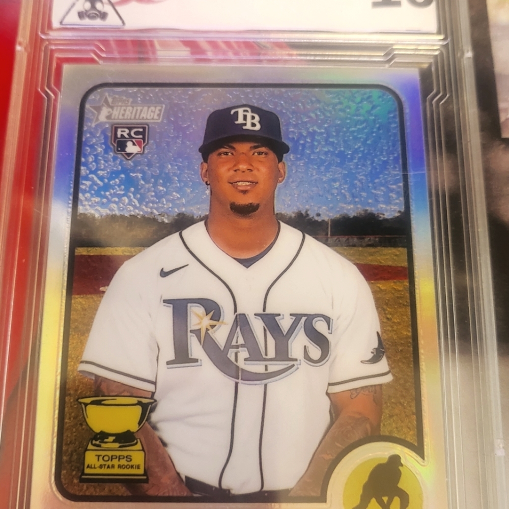 Wander Franco Rookie Refractor Topps Chrome Heritage #587 /673. Graded gm Mt 10